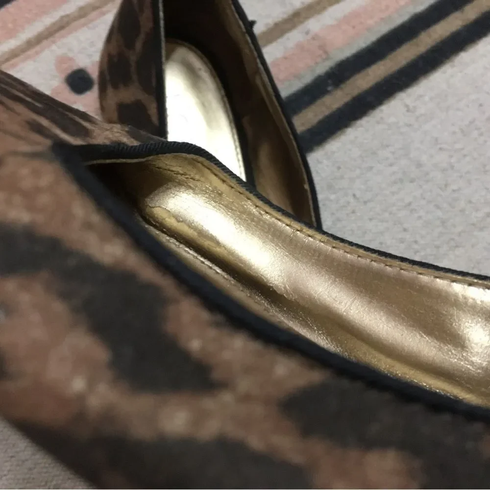 Ann Taylor Loft 7.5 women’s cheetah print Ballerina flat shoes pointy toe GUC